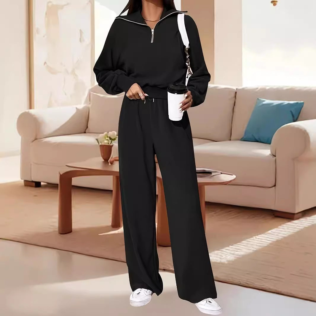 Women's Casual Zipper Wide-Leg Jumpsuit