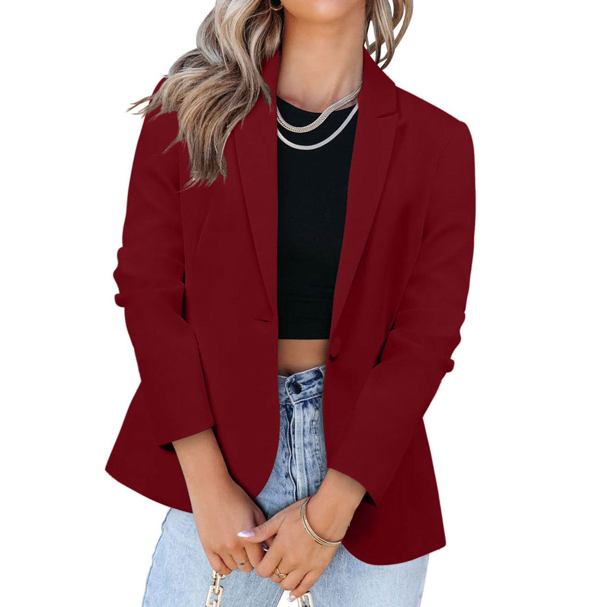Elegant Blazer with Modern Cut and Practical Pockets