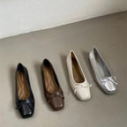 Women's Ballet Flats with Decorative Bow Design and Comfortable Footbed