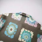 Women's Colorful Floral Jacket with Pockets and Button Details