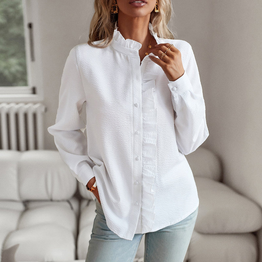 Women's Casual Blouse with Ruffle Details