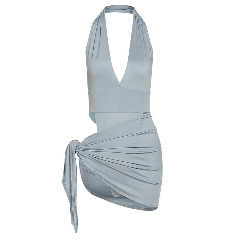 Women's Swimsuit with Deep V-Neck and Trendy Cut-Out