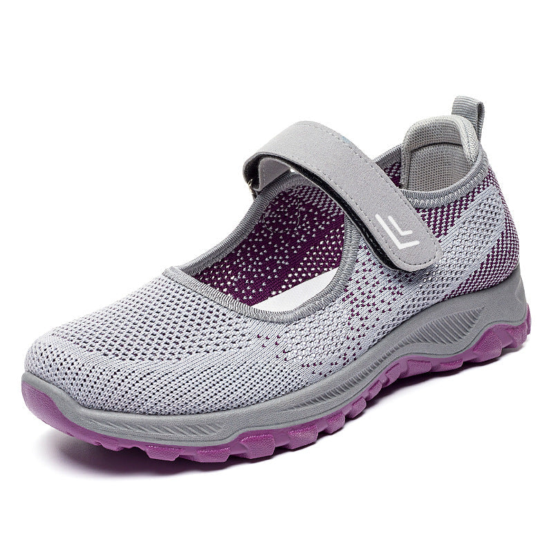 Women's Breathable Slip-On Sports Shoes with Adjustable Velcro