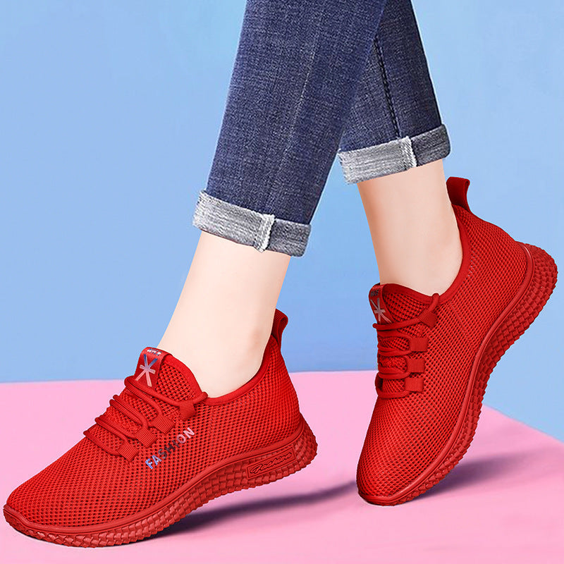 Women's Breathable Casual Sneakers with Flexible Sole and Mesh Upper