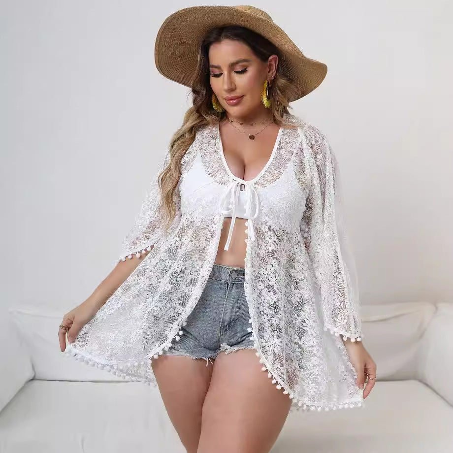 Women's Elegant Lace Beach Cover-Up