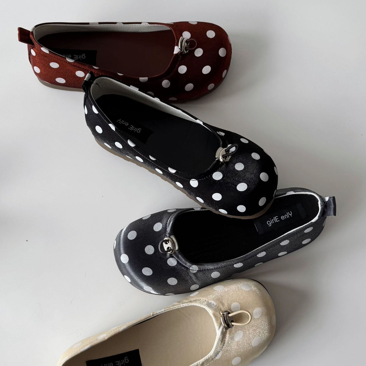 Women's Polka Dot Ballet Flats with Cushioned Footbed