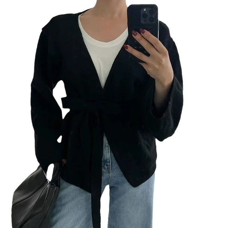 Women's Elegant Wrap-Style Knit Coat
