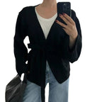 Women's Elegant Wrap-Style Knit Coat