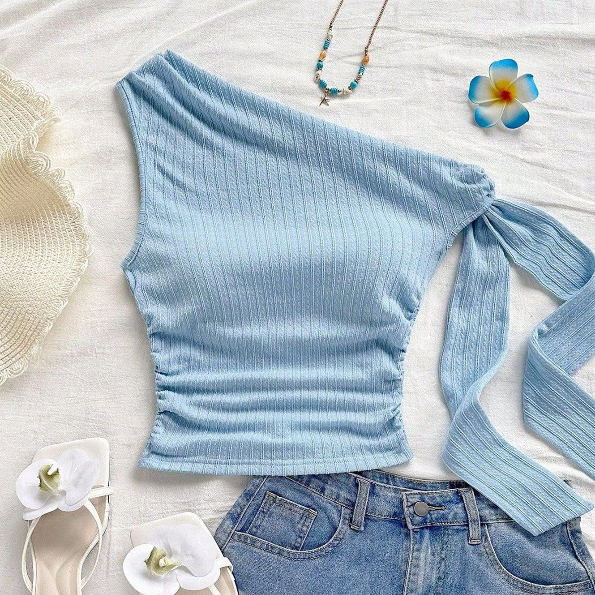 Women's Asymmetric Ruffled Top