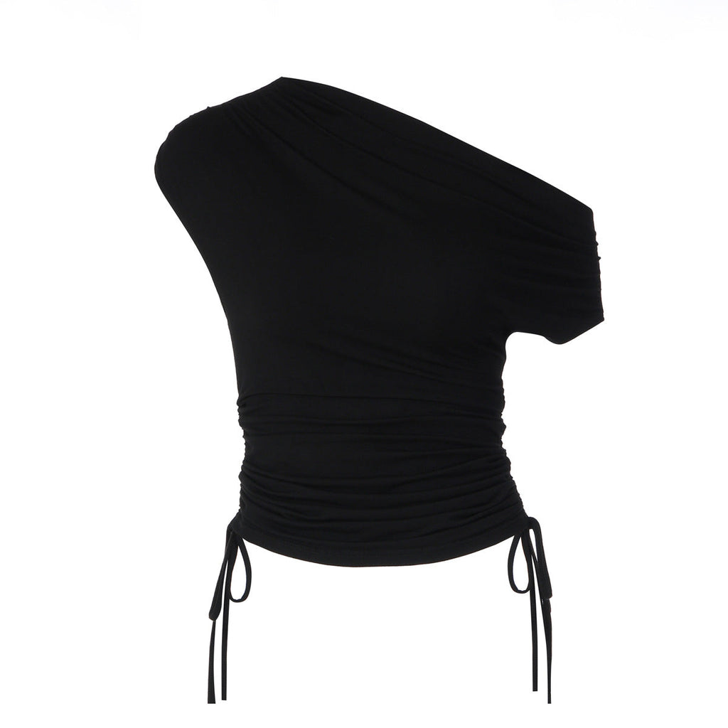 Women's Asymmetrical Ruffled Fitted Top