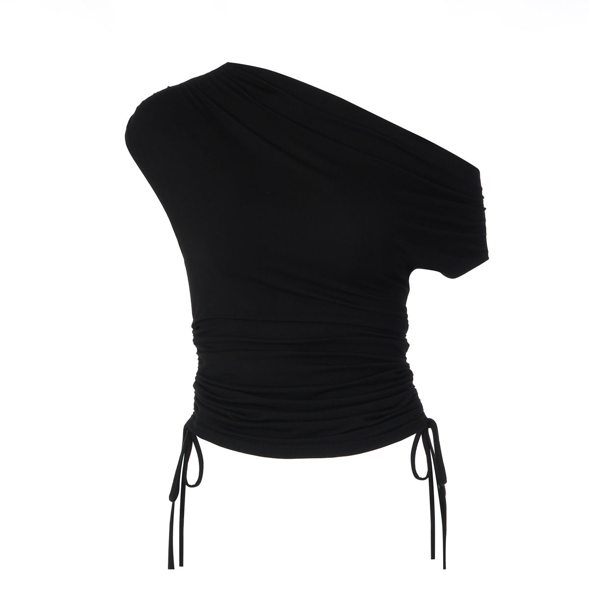 Women's Asymmetrical Ruffled Fitted Top