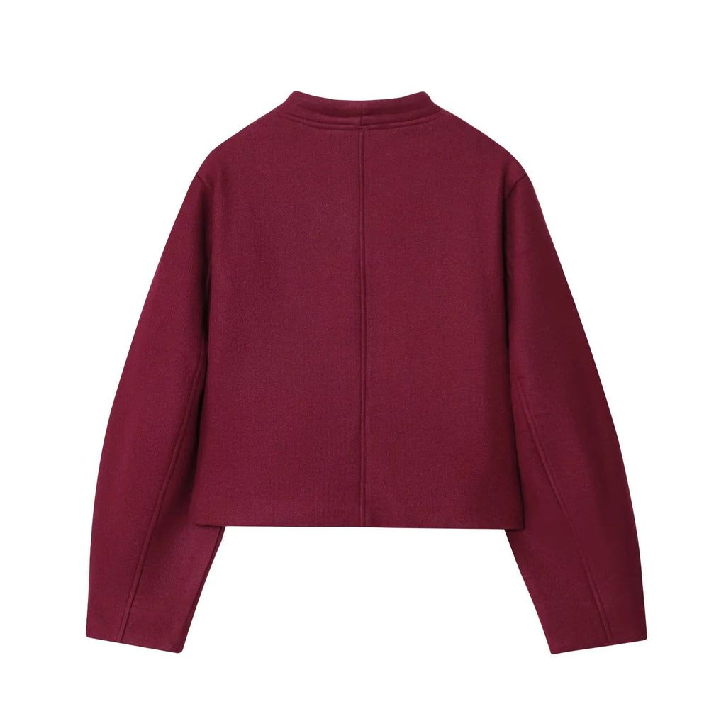 Women's Elegant Cardigan with Textured Fabric and Shiny Buttons