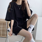 Women's Casual Set with Relaxed Cut and Elastic Waistband