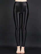 Women's High-Gloss High-Waisted Fitness Leggings