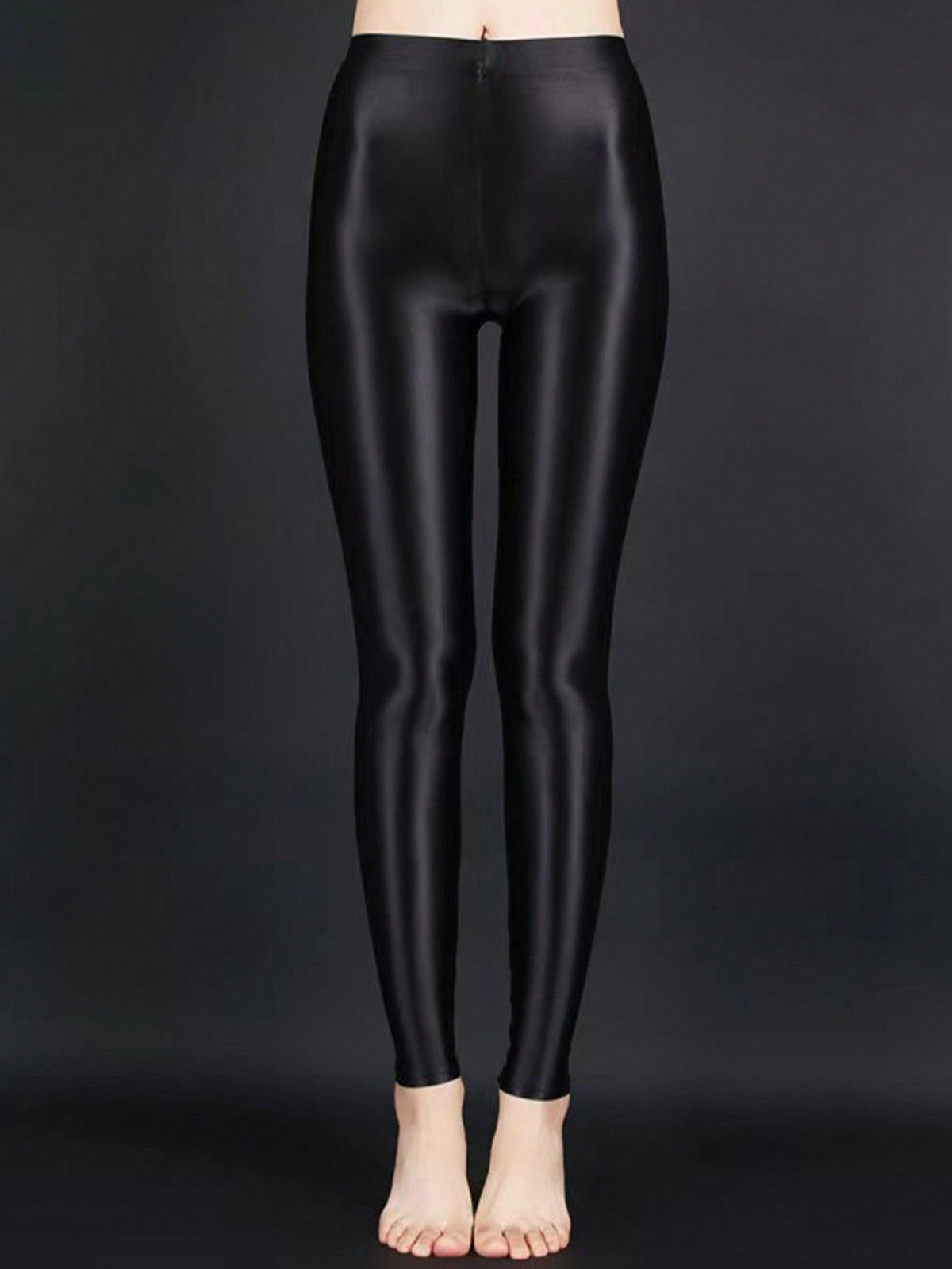 Women's High-Gloss High-Waisted Fitness Leggings