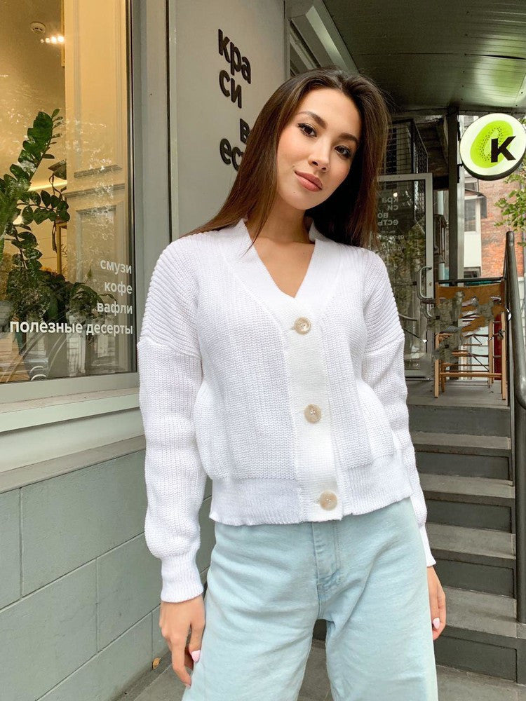 Women's Knit Cardigan with Button Detail