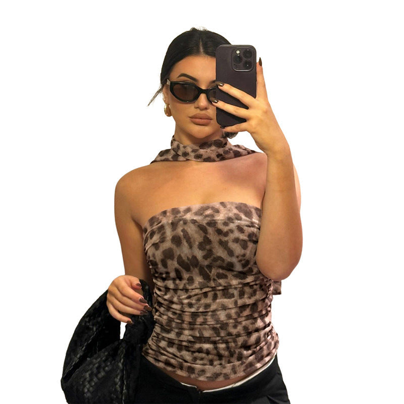 Women's Unique Wrap Top with Asymmetric Design and Ruffle Details
