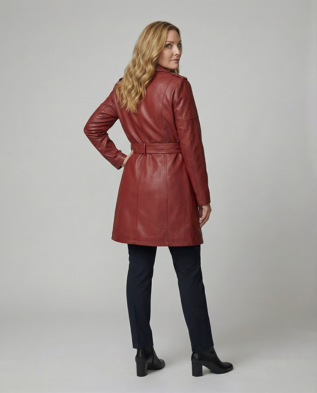 Women's Elegant Faux Leather Transitional Jacket