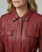 Women's Elegant Faux Leather Transitional Jacket