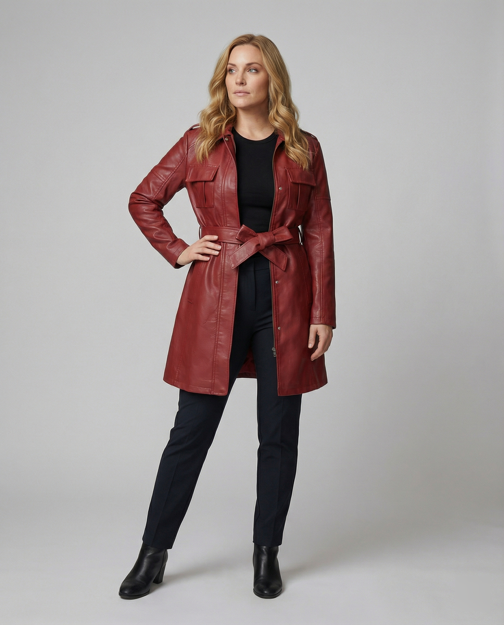 Women's Elegant Faux Leather Transitional Jacket