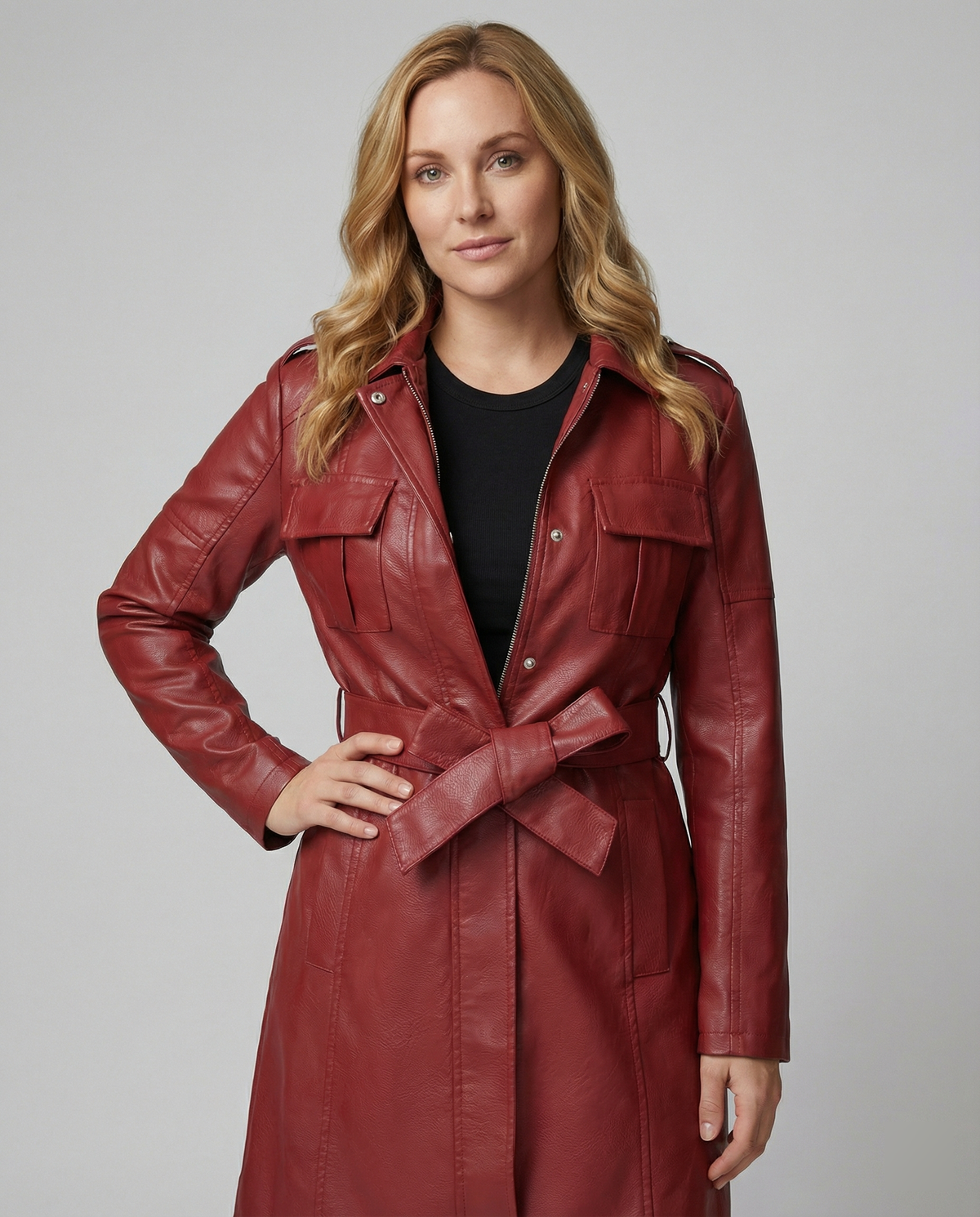 Women's Elegant Faux Leather Transitional Jacket