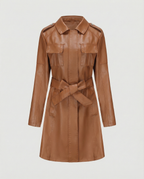 Women's Elegant Faux Leather Transitional Jacket