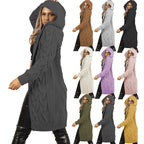 Women's Chunky Knit Coat with Hood