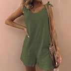 Women's Jumpsuit with Pockets and Adjustable Shoulder Straps