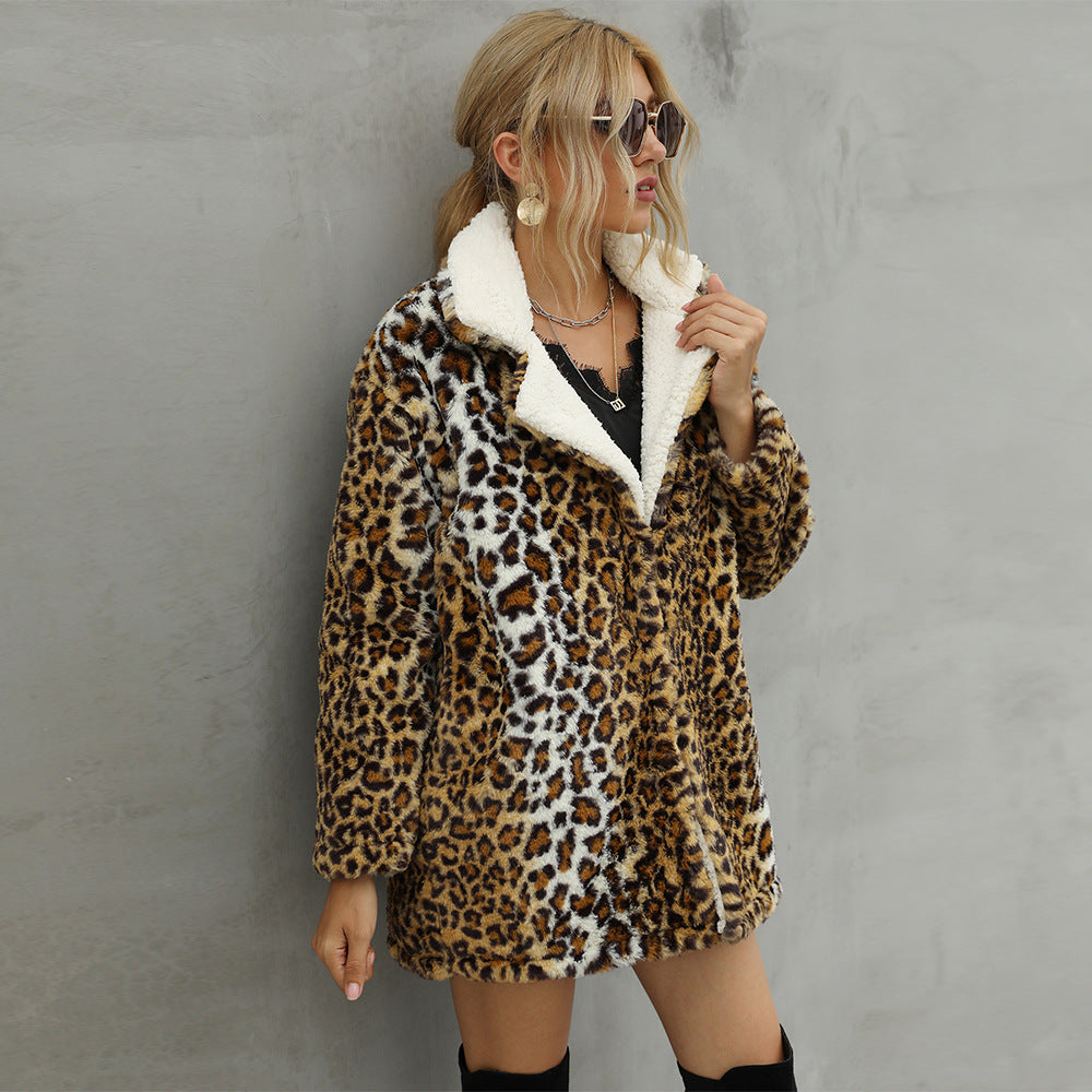 Women's Cozy Leopard Print Coat
