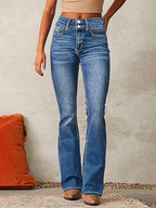 Women's High-Waisted Flared Jeans