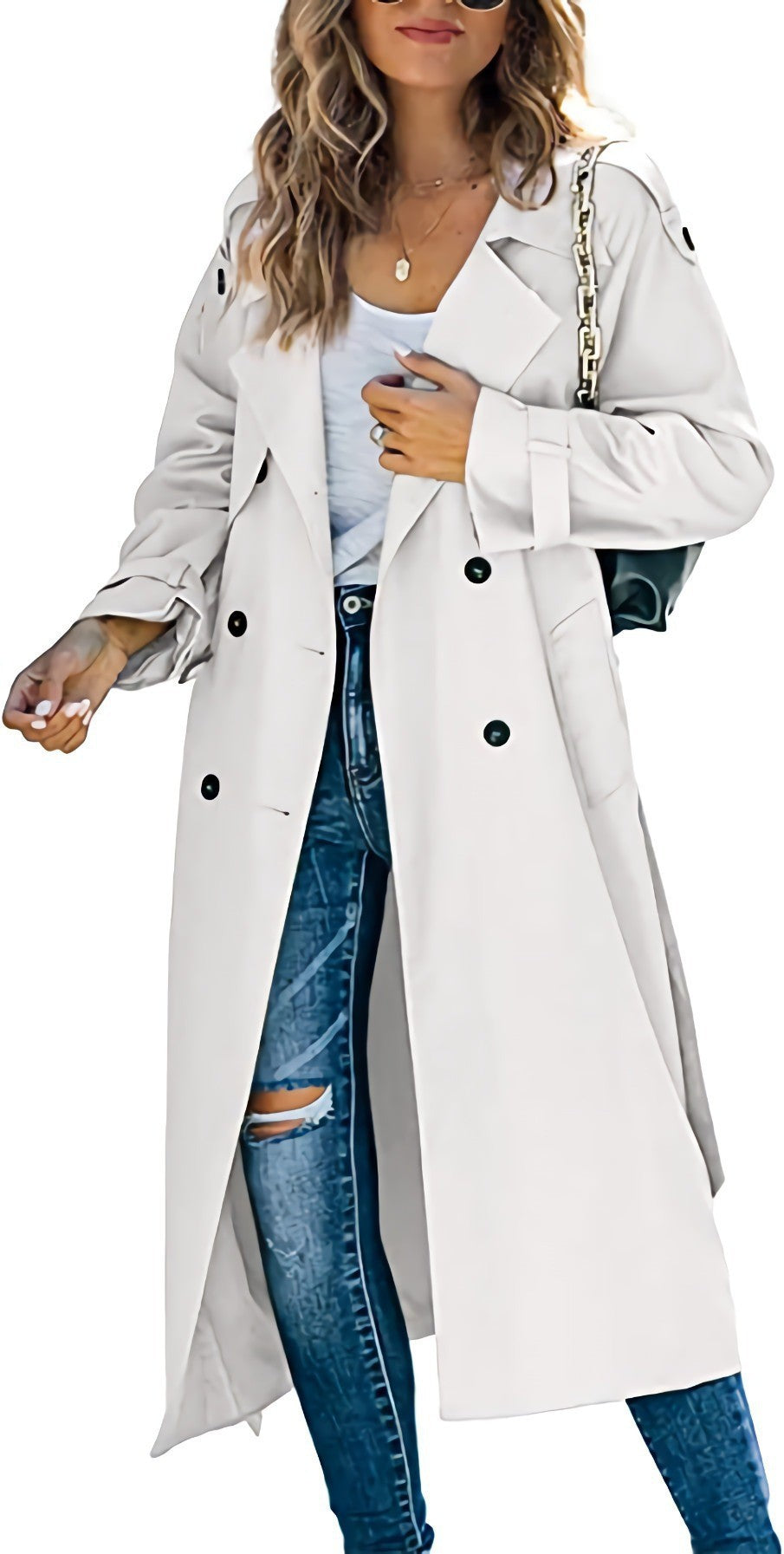 Elegant Oversized Trench Coat with Waist Belt