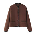 Elegant Women's Transitional Jacket with Contrasting Edges
