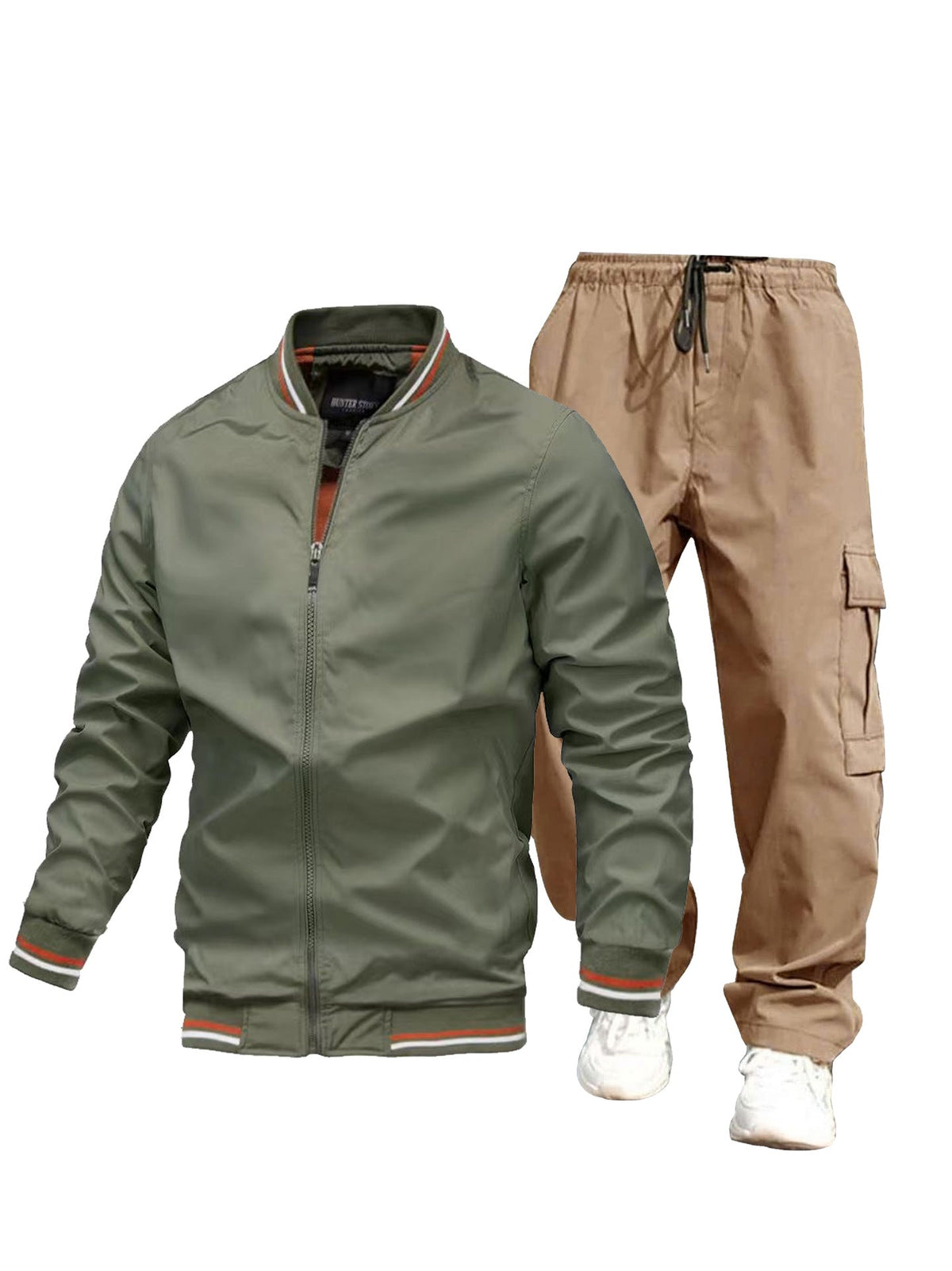 Men's sporty jacket and cargo pants set