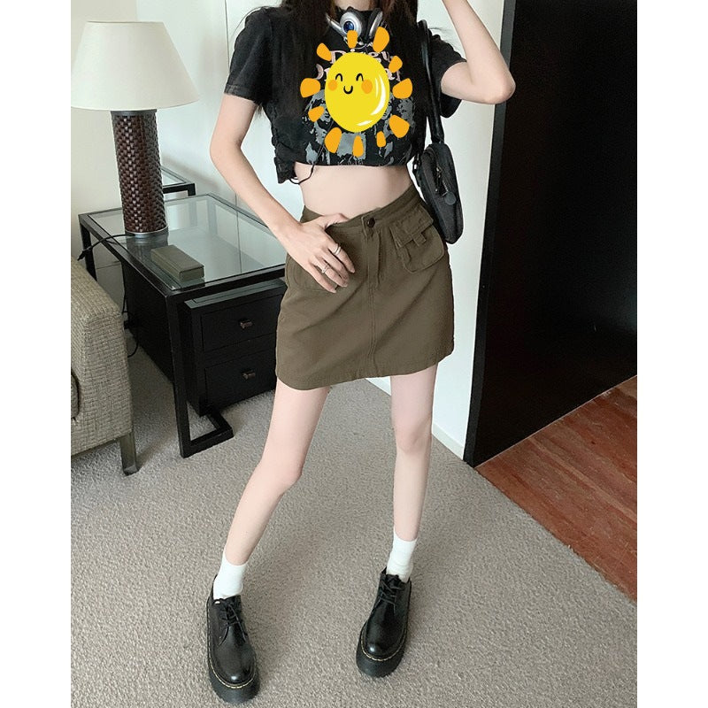 Women's Utility-Style Cargo Skirt with Pockets