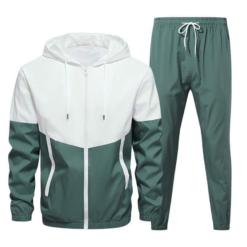 Men's Two-Piece Tracksuit Set with Hoodie and Elastic Jogging Pants