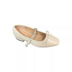 Women's Ballet Flats with Elegant Strap and Shimmer Finish