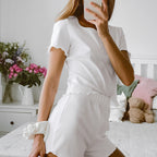 Women's Comfortable Ribbed Short-Sleeve Set