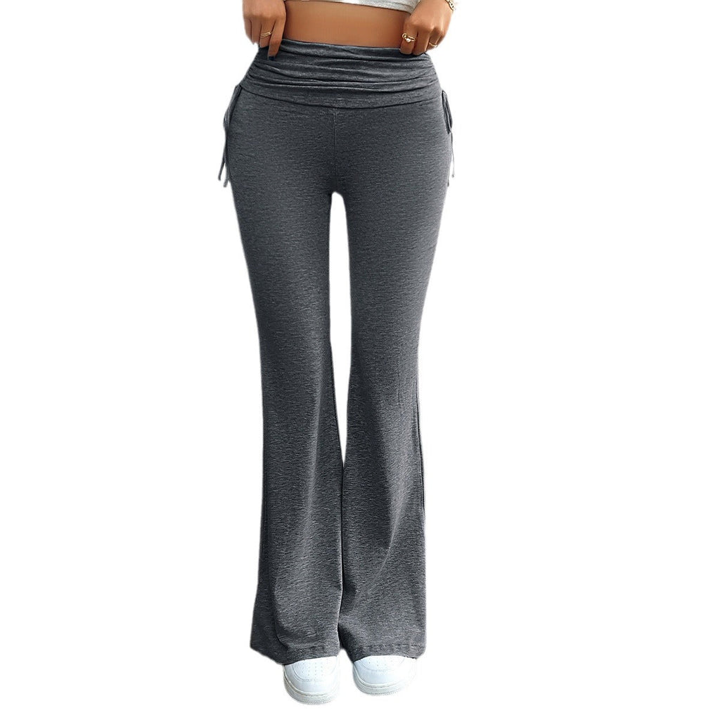 Women's Comfortable Palazzo Pants with Elastic Waistband and Casual Cut