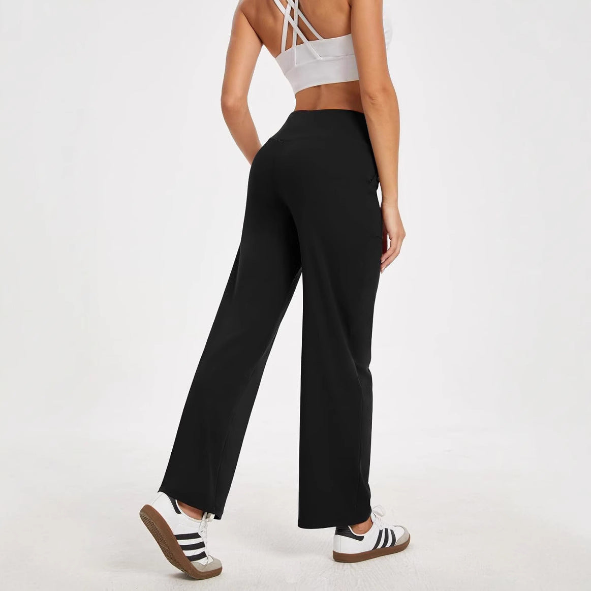 Women's Comfortable Casual Pants with Side Pockets and Elastic Waistband