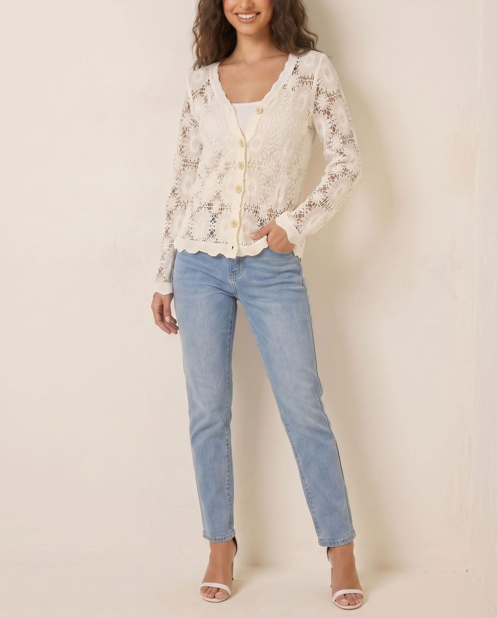 Women's Delicate Crochet Cardigan