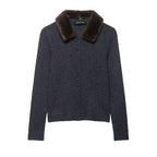 Women's Elegant Cardigan with Detachable Collar