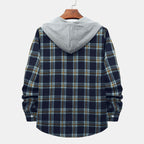 Women's Plaid Cotton Shirt with Hood