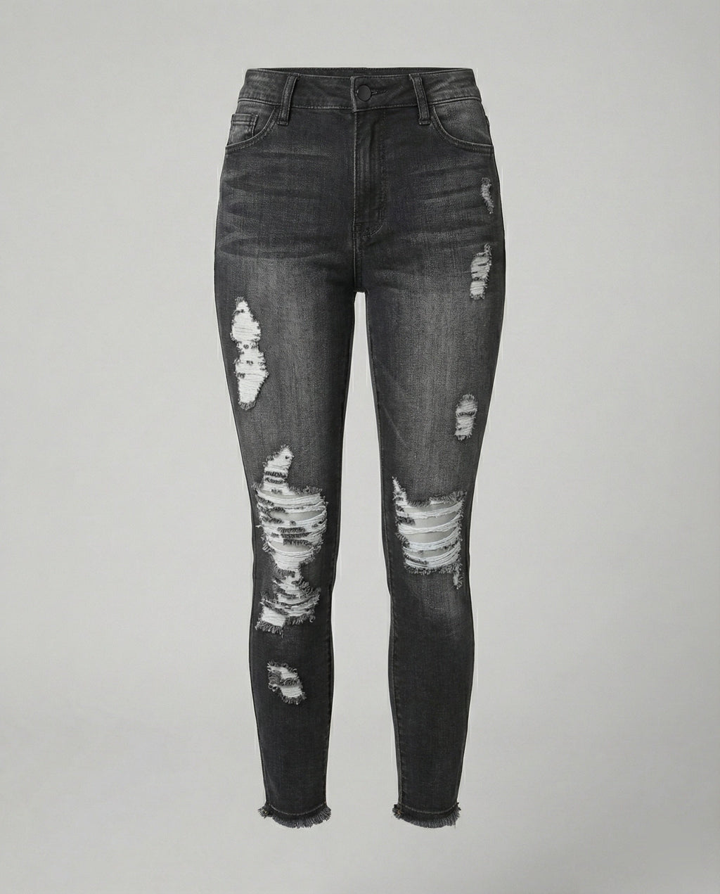 Women's Slim Fit Distressed High-Waisted Jeans