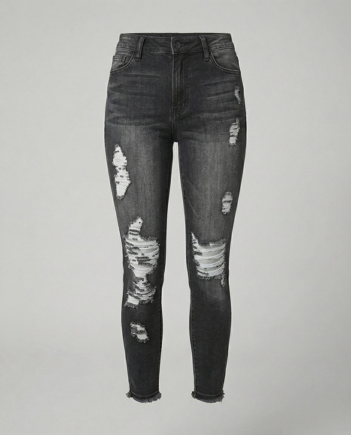 Women's Slim Fit Distressed High-Waisted Jeans