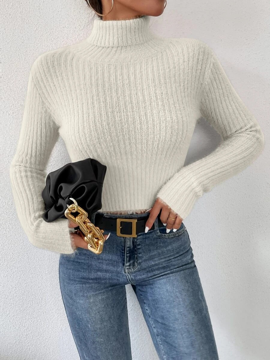 Women's Chic Fine Knit Turtleneck Sweater