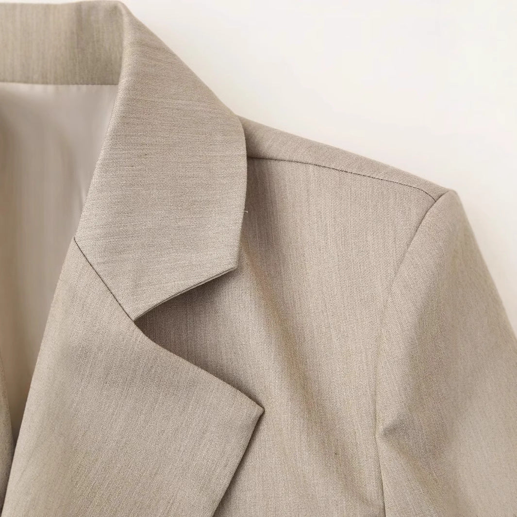 Women's Elegant Textured Double-Breasted Blazer