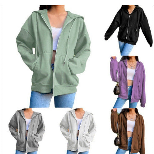Women's Comfortable Hooded Jacket with Pockets
