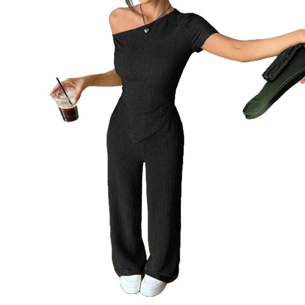 Elegant Jumpsuit with Asymmetrical Cut and Ruching