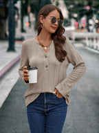 Women's Long-Sleeve Blouse with Textured Pattern