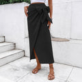 Women's Elegant Wrap Skirt with Bow Detail